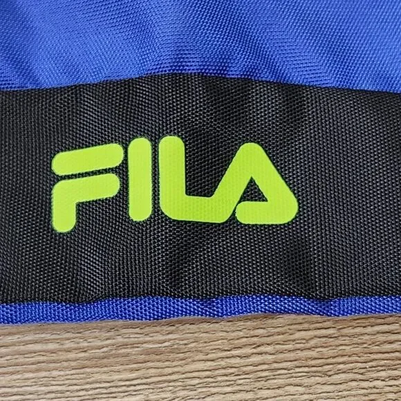 💜NWOT Fila Bright Blue & Neon Yellow Drawstring Bag - Picture 6 of 8